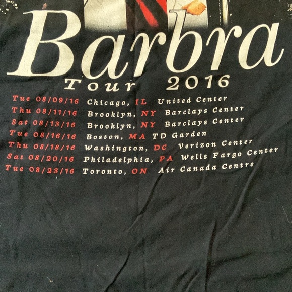 BARBRA STREISAND CONCERT T SHIRT 2016 Thanks for the mem’ries large black - Picture 8 of 8